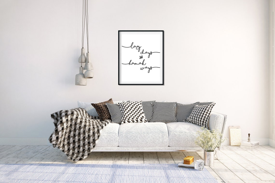 Lazy Days and Hamak Ways Elegant Script Quote Typography Poster - Image 2