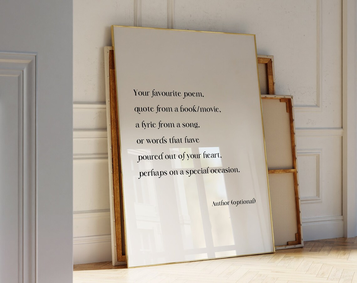 Custom Poem Wall Art, Personalised Text Print