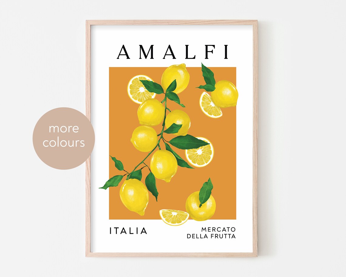 Amalfi Lemon Art Print, Italian Kitchen - Image 3