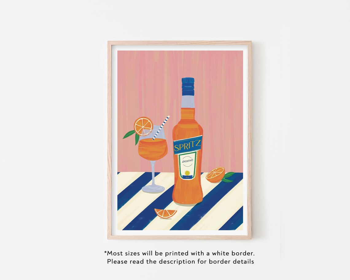Aperol Spritz Art Print, Cocktail Still Life Poster - Image 2