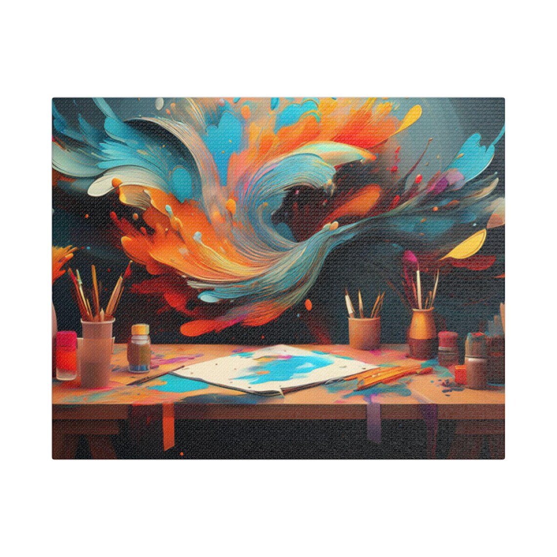 Colorful Abstract Painting, Creative Space Wall Art - Image 3