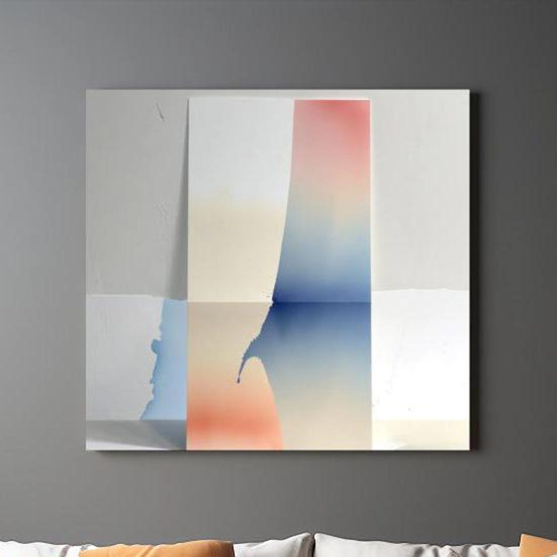 Vertical Pastel Color Field Gradient Bands Abstract Minimal Art Poster