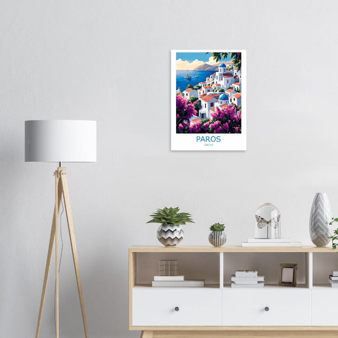 Paros Greece Whitewashed Village And Blue Domes Travel Poster - Image 3