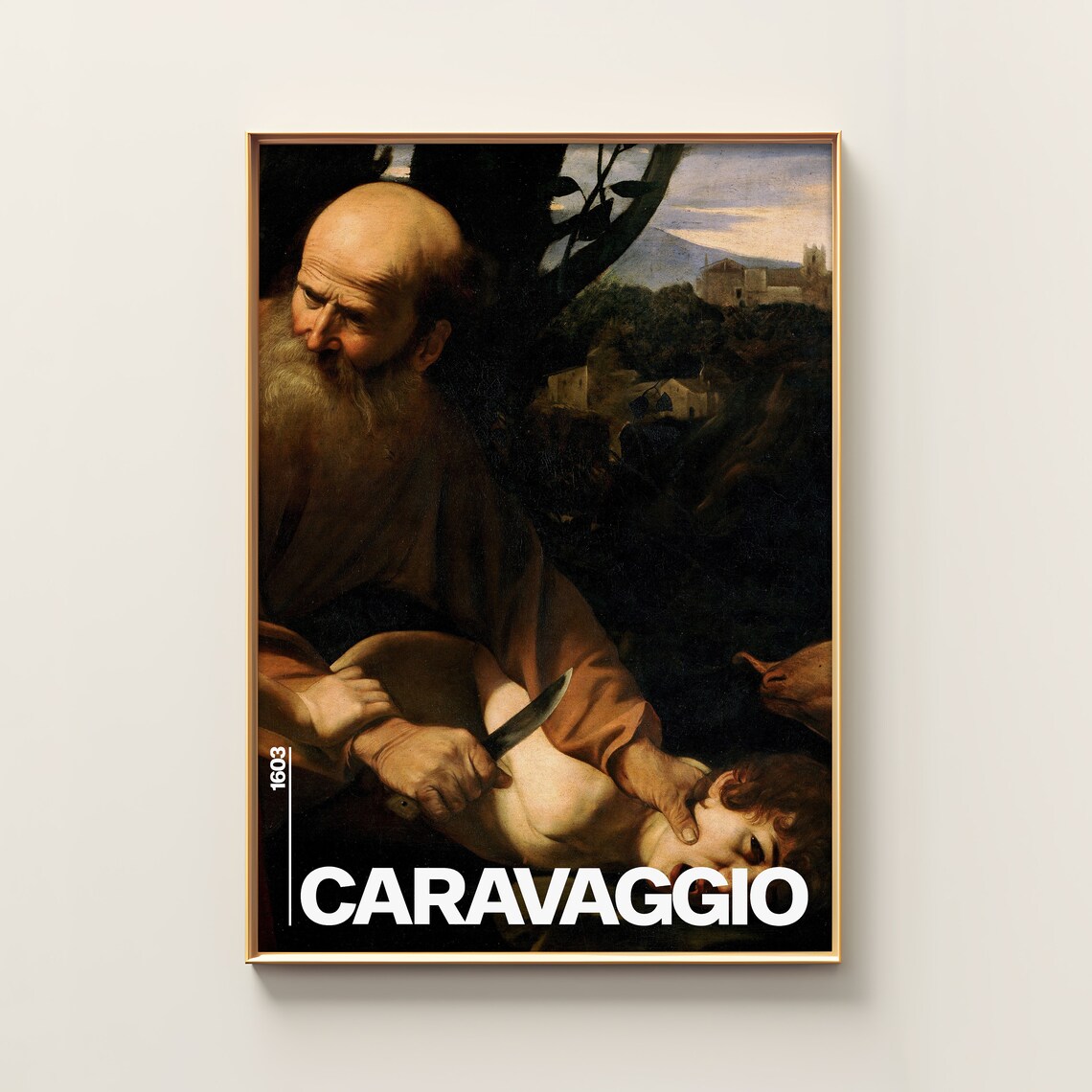 Caravaggio Sacrifice of Isaac 1603 Baroque Masterpiece Poster
