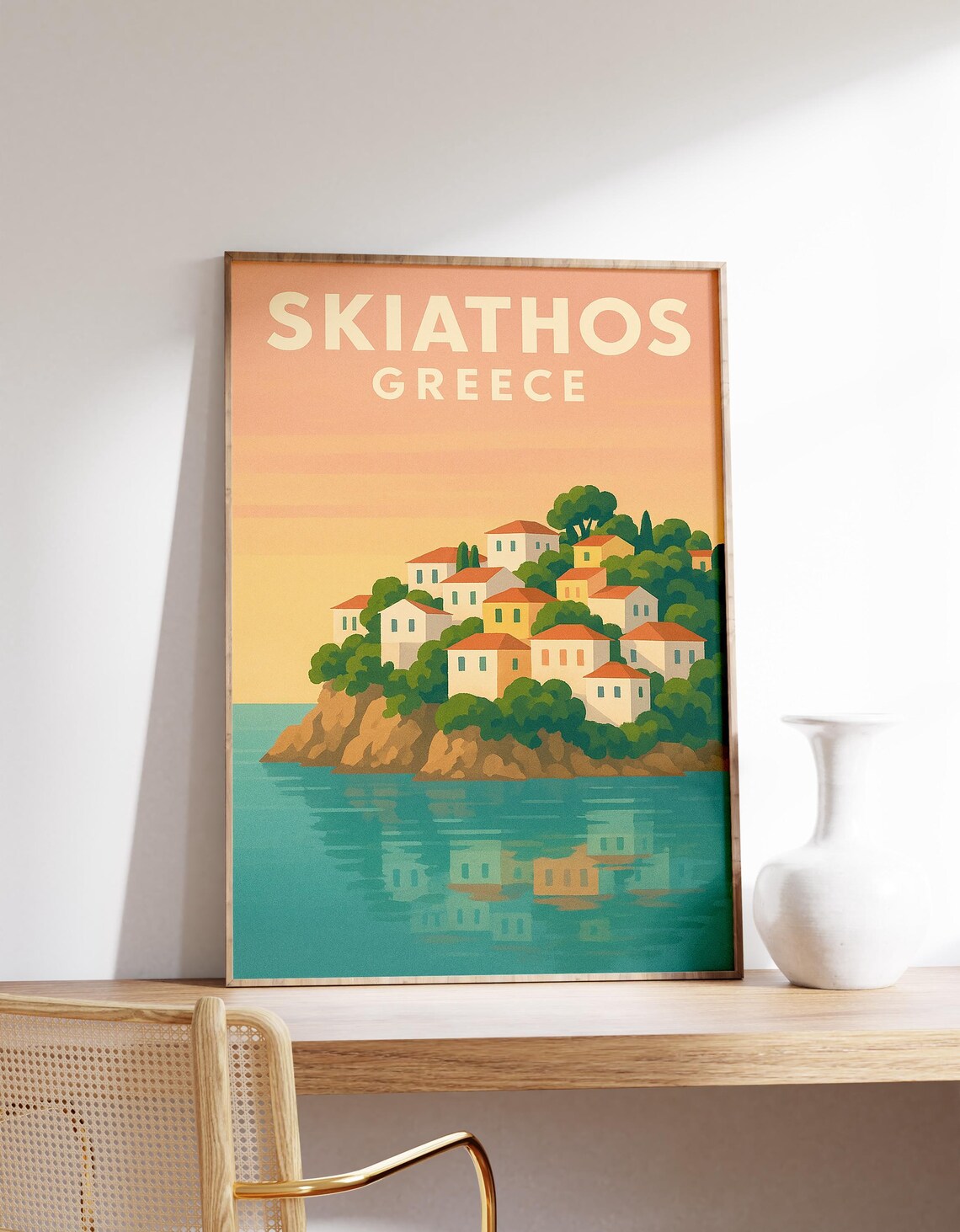 Skiathos Travel Poster, Greek Island Decor