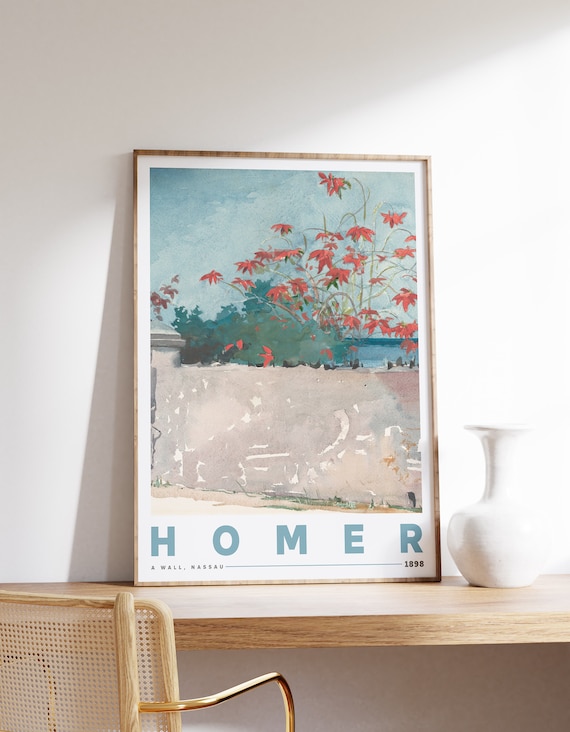 Winslow Homer Print A Wall Nassau 1898 Farmhouse Decor Museum Exhibition Poster Watercolor Painting