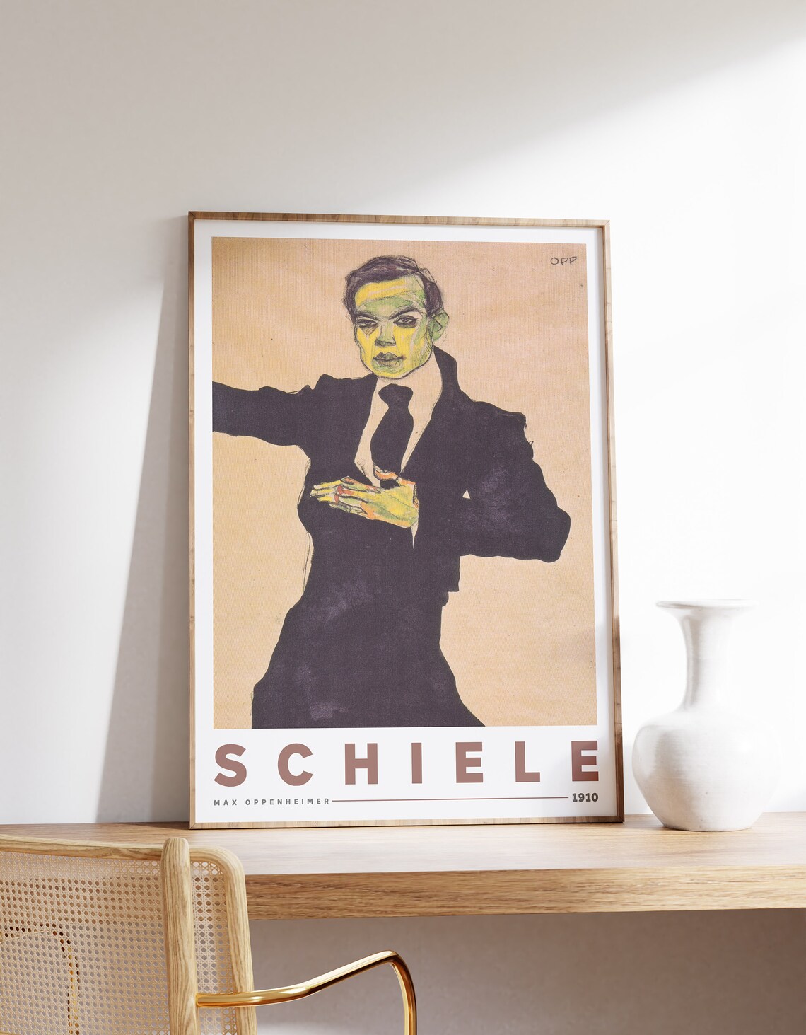 Egon Schiele Max Oppenheimer Portrait 1910 Expressionist Drawing Poster