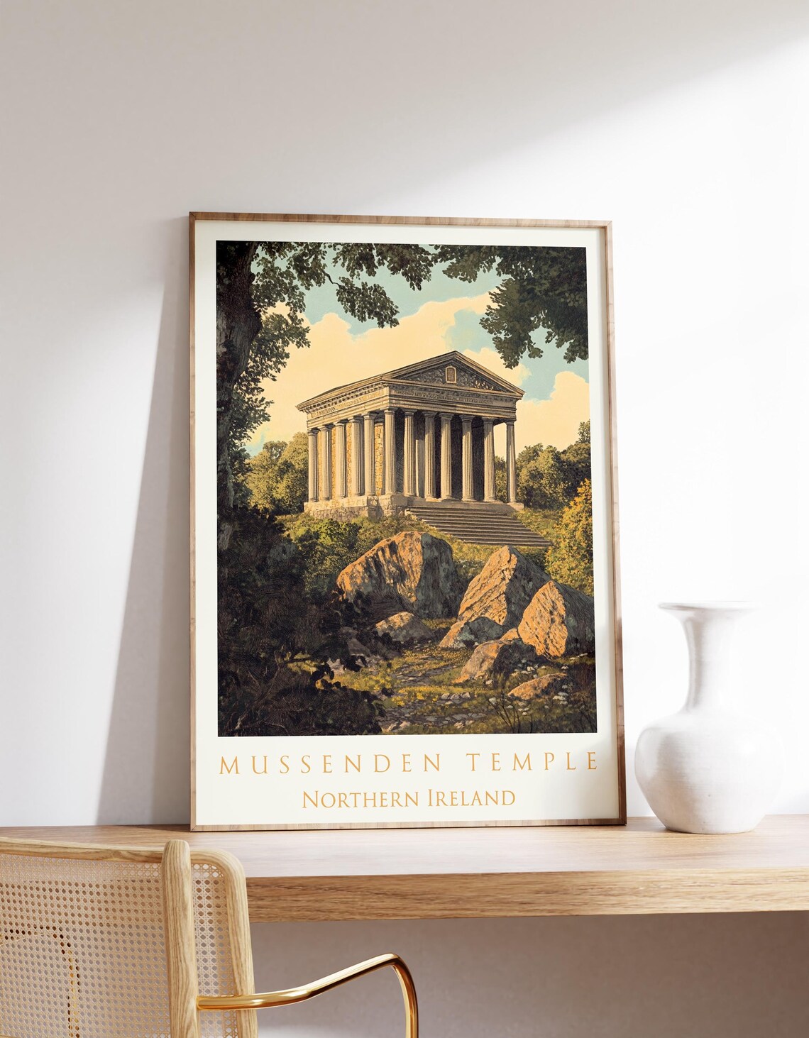 Mussenden Temple Travel Poster, Northern Ireland