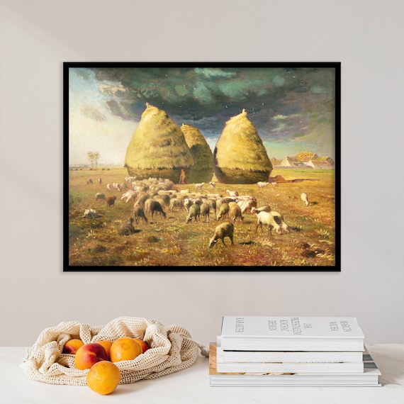 Jeanfrancois Millet Haystacks Autumn 1874 Reproduction Of A Classic Painting Photo Poster Print Fine Home Art Gift Jeanfranois