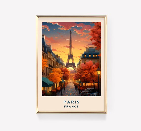 Paris Travel Poster, France Decor