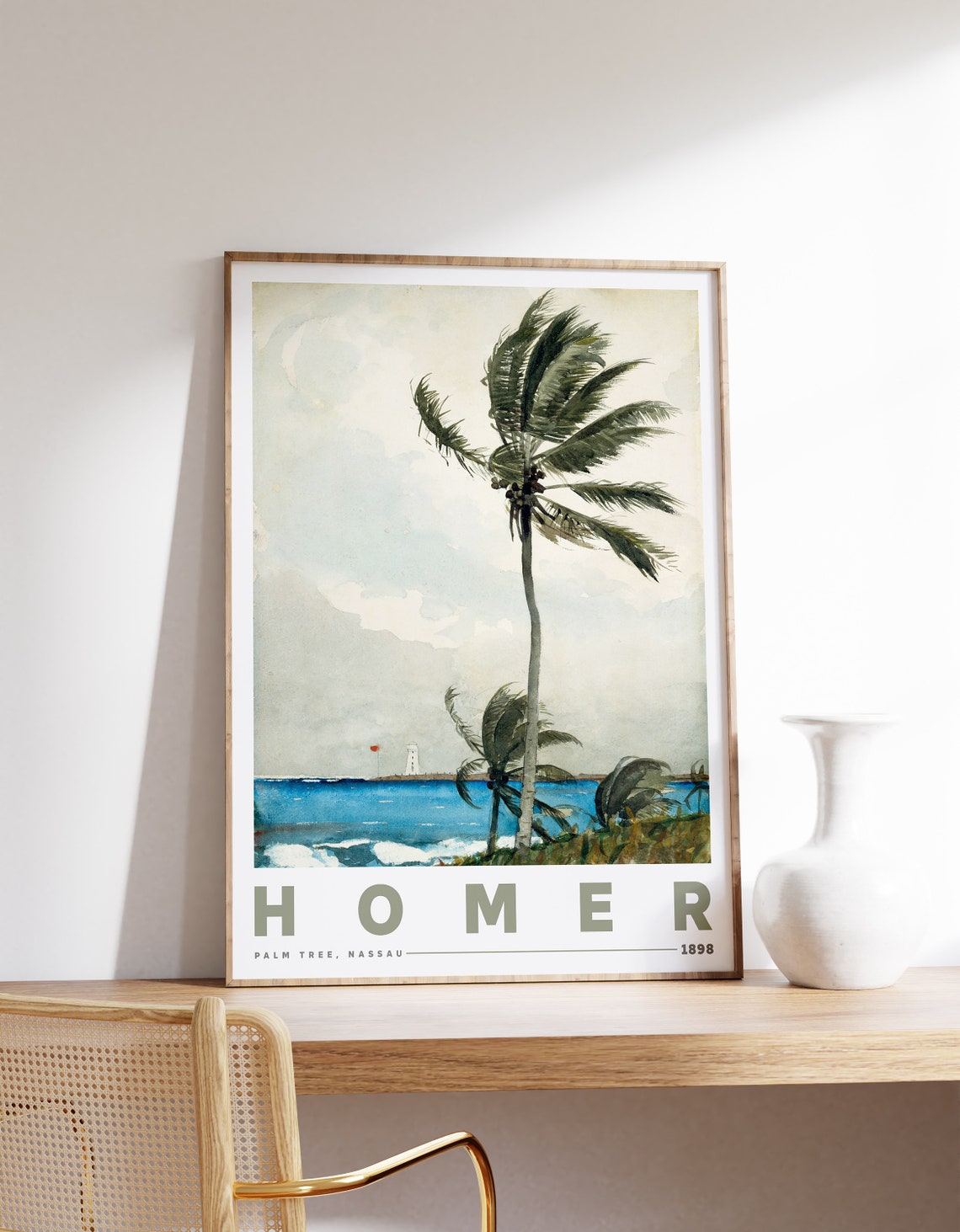 Winslow Homer Palm Tree Nassau 1898 Beach Palm Watercolor Poster