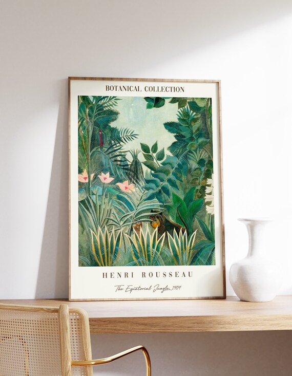 Henri Rousseau Print The Equatorial Jungle Exhibition Poster Botanical Floral Animal Art Decor