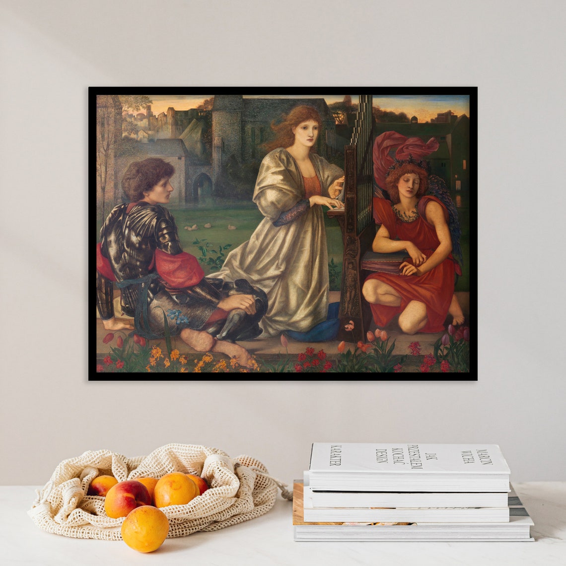 Sir Edward Burne Jones The Love Song 1868 Medieval Scene Poster