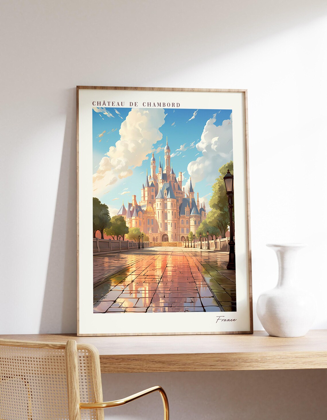 Chteau De Chambord Travel Poster, France Decor