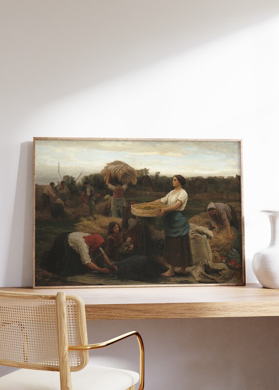 Jules Breton Harvesting Rapeseed 1860 Harvest Vintage Art Poster