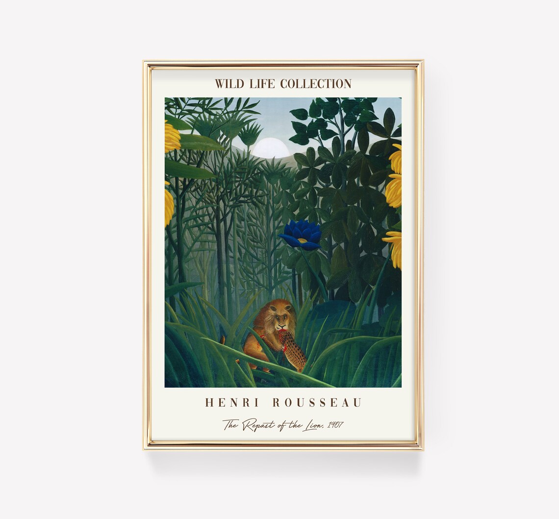 Henri Rousseau Repast of the Lion 1907 Wildlife Collection Poster