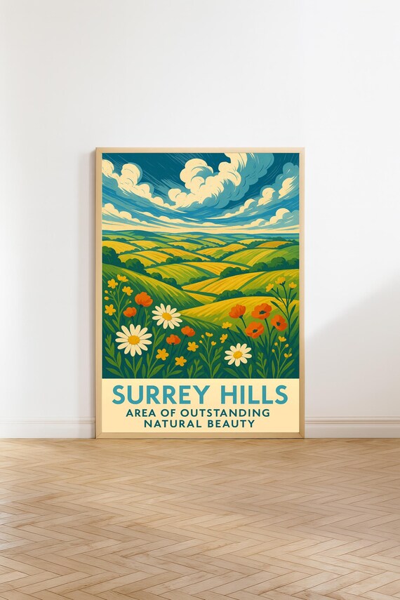 Surrey Hills Area of Outstanding Natural Beauty Wildflower Poster