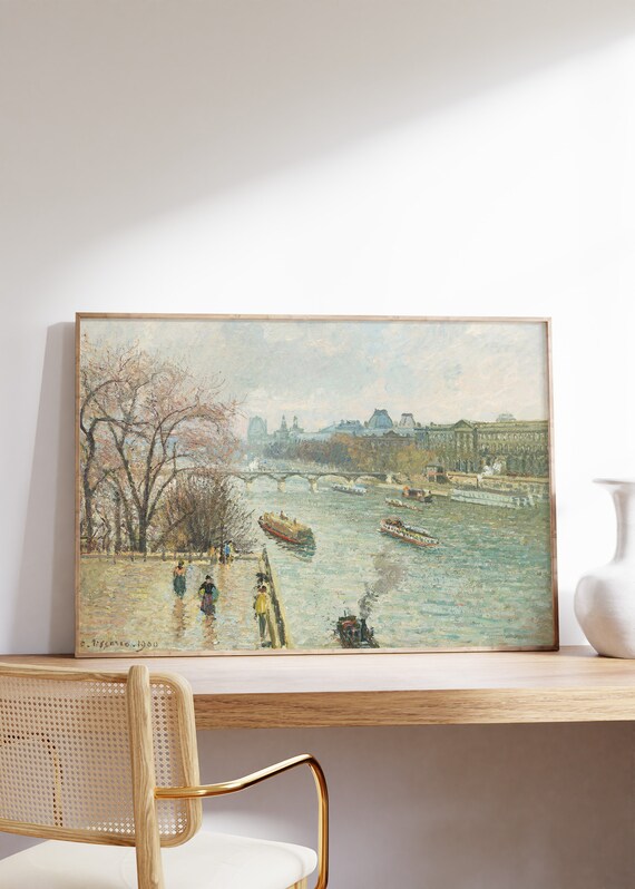 Camille Pissarro The Louvre Rainy Weather 1900 Paris Seine Poster