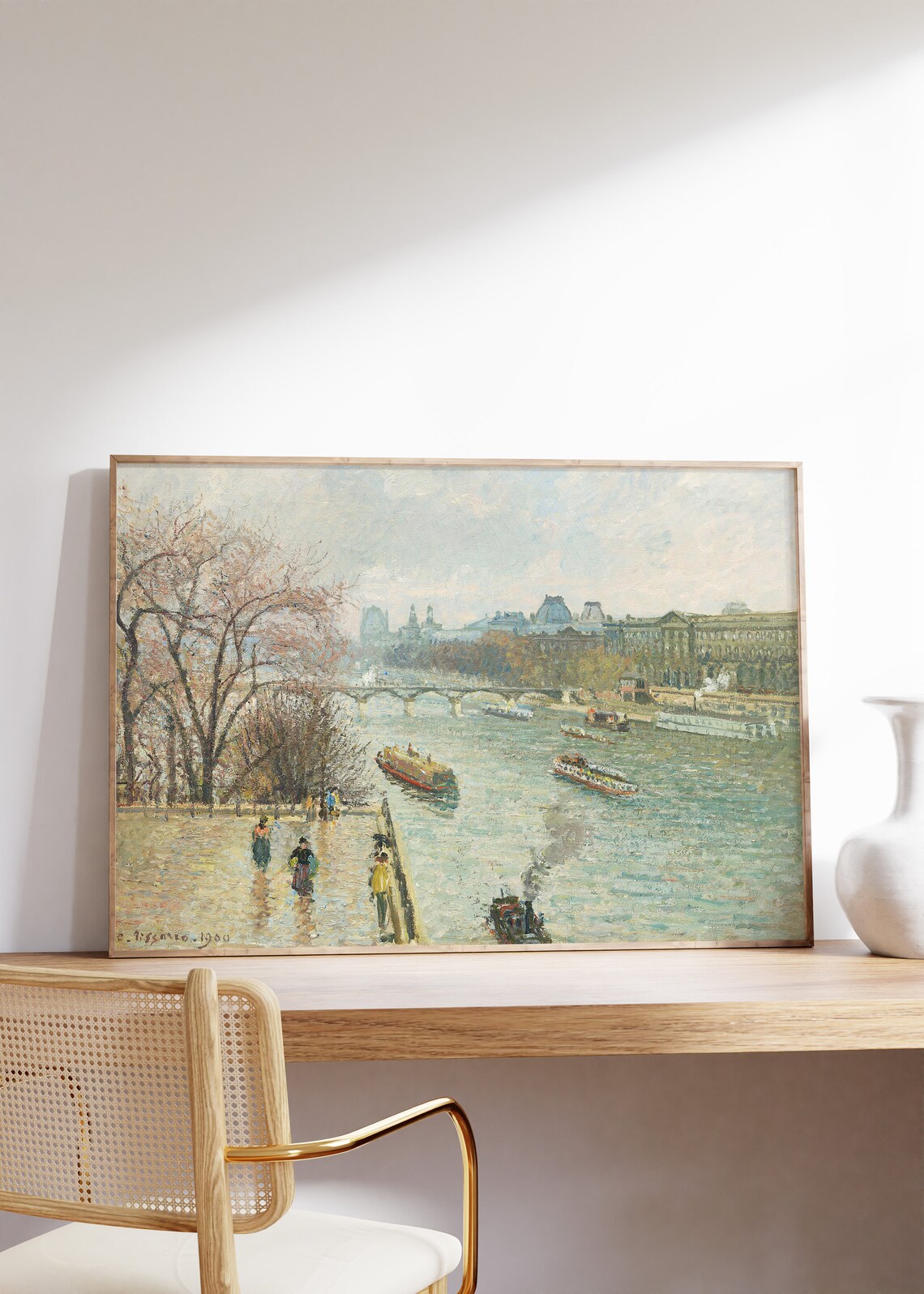 Camille Pissarro The Louvre Rainy Weather 1900 Paris Seine Poster