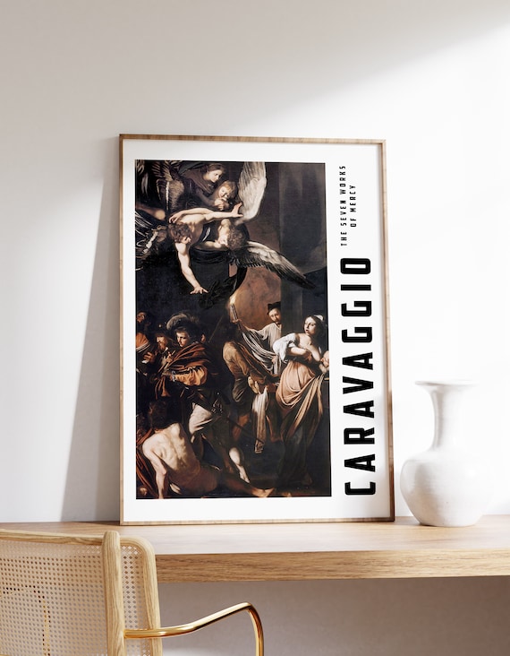 Caravaggio Print Vintage Exhibition Poster Bedroom Wall Art Eclectic Antique Painting