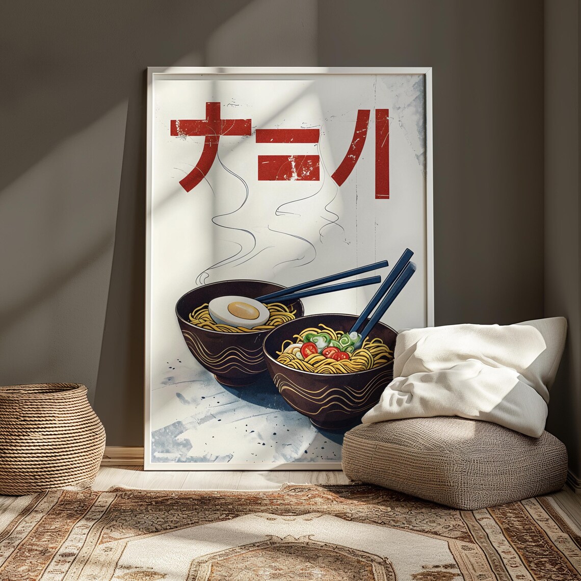 Japanese Ramen Bowls Steaming Noodles Vintage Food Art Poster - Image 4