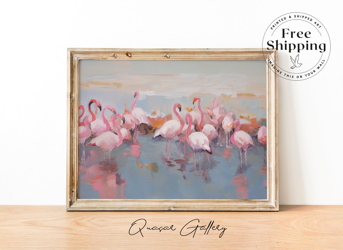 Flamingo Art Print, Tropical Nursery Decor