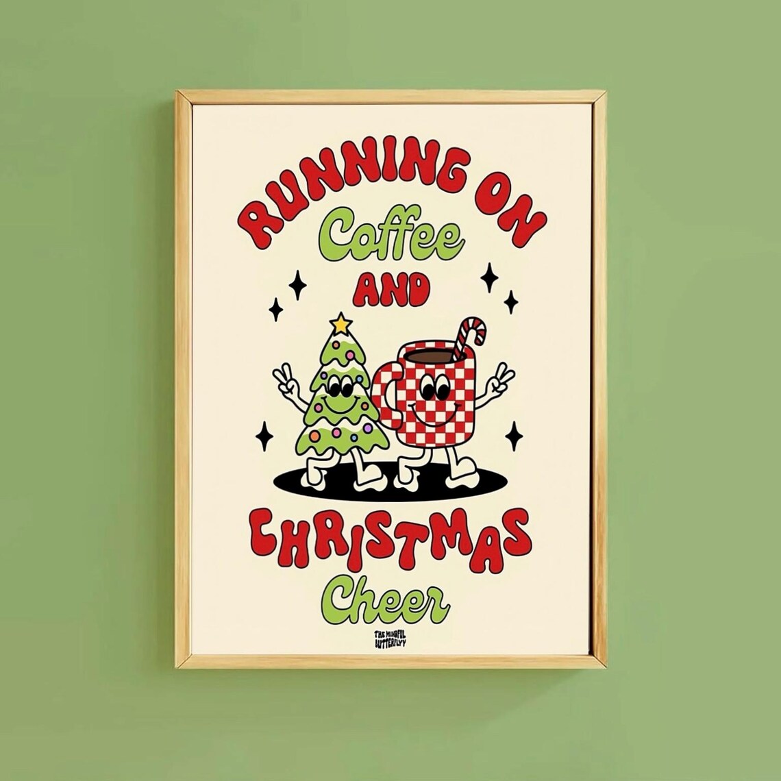Cute Christmas Coffee, Retro Holiday Tree Mug Decor