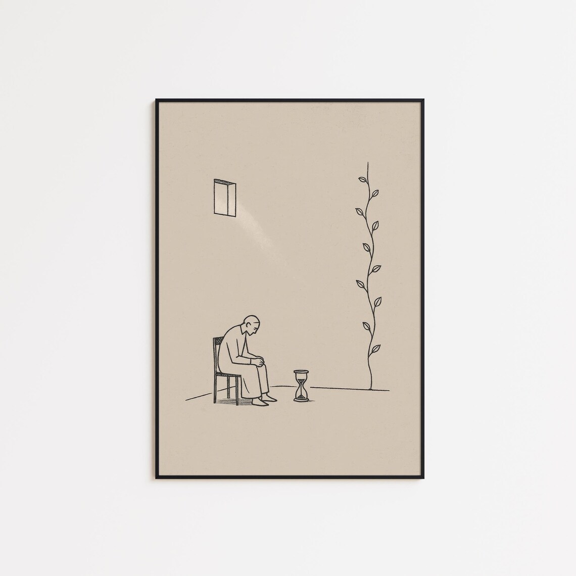 Patient Waiting Hourglass Growing Vine Minimalist Faith Poster