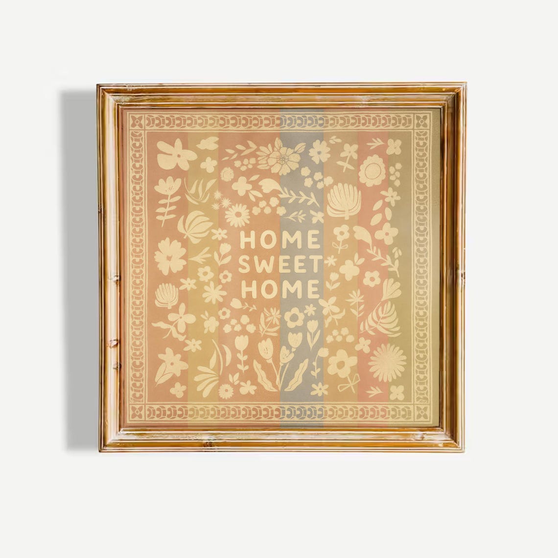 Pastel Home Sweet Home Soft Boho Floral Tile Decor Art Poster