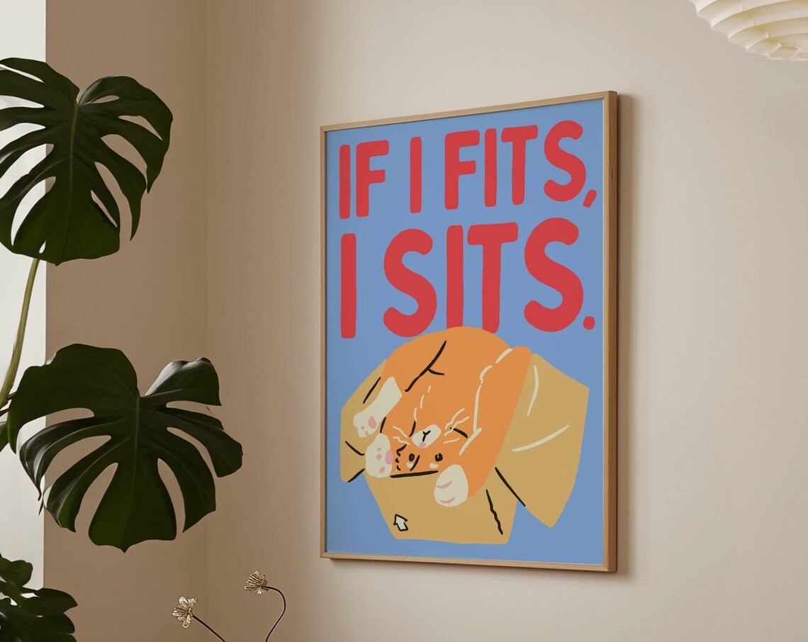 Ginger Cat Wall Art Poster, Funny Cat Lover Gift