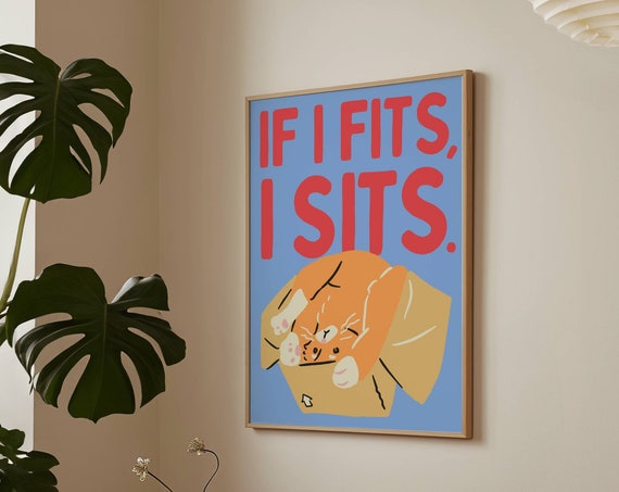 Ginger Cat Wall Art Poster, Funny Cat Lover Gift