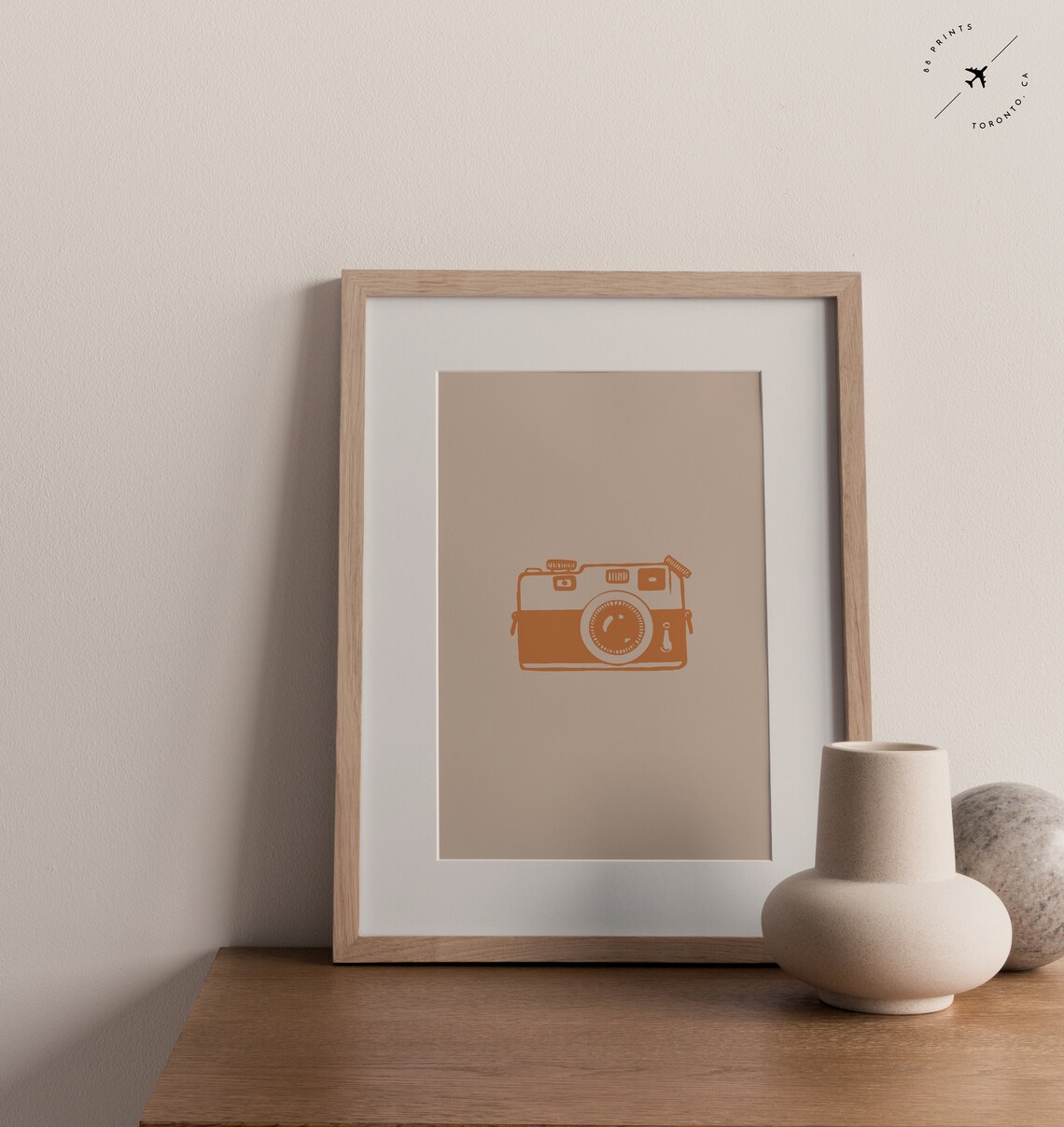 Retro Vintage Film Camera Minimalist Terracotta Line Art Poster - Image 4
