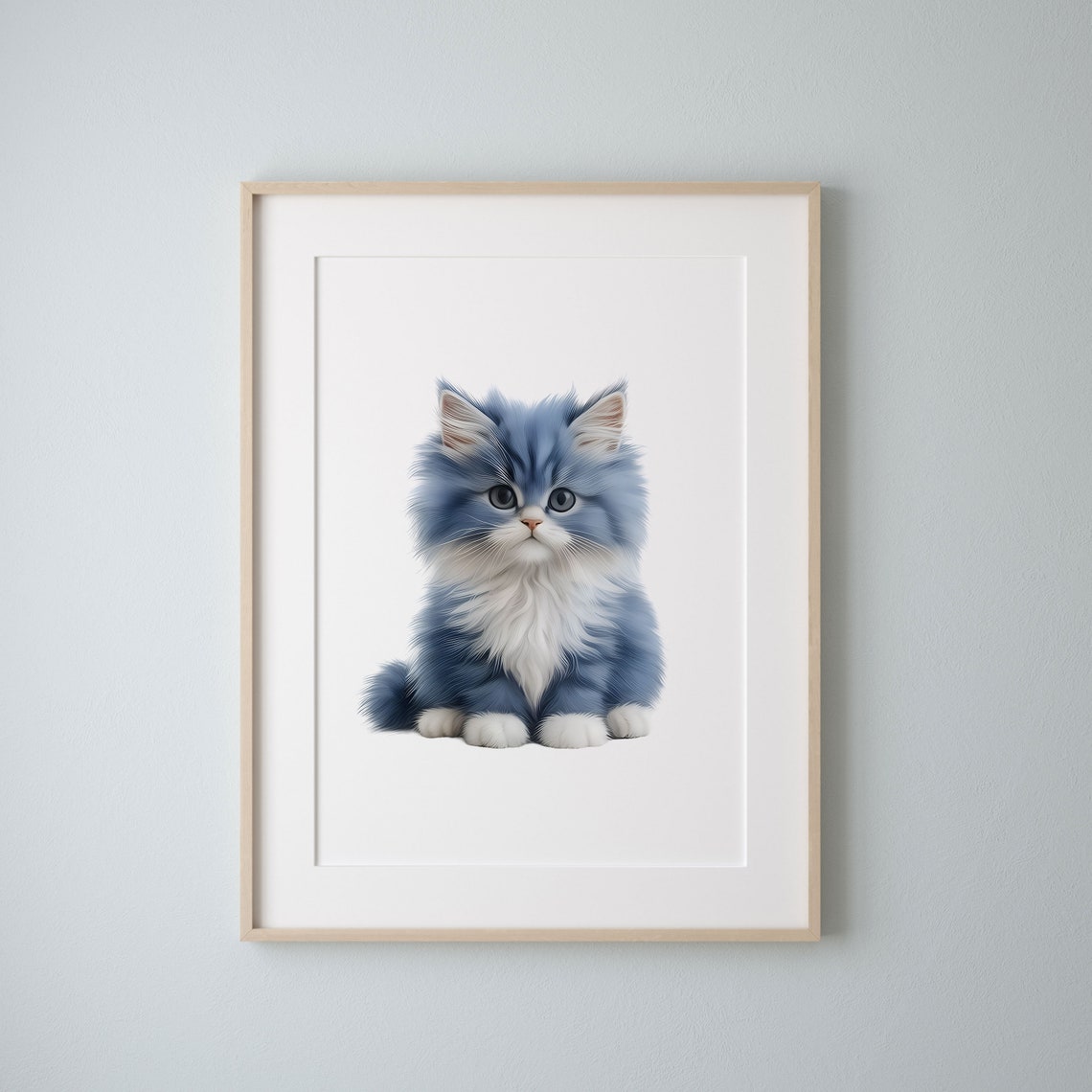 Adorable Fluffy Blue Gray Kitten With Big Eyes Nursery Animal Poster - Image 3