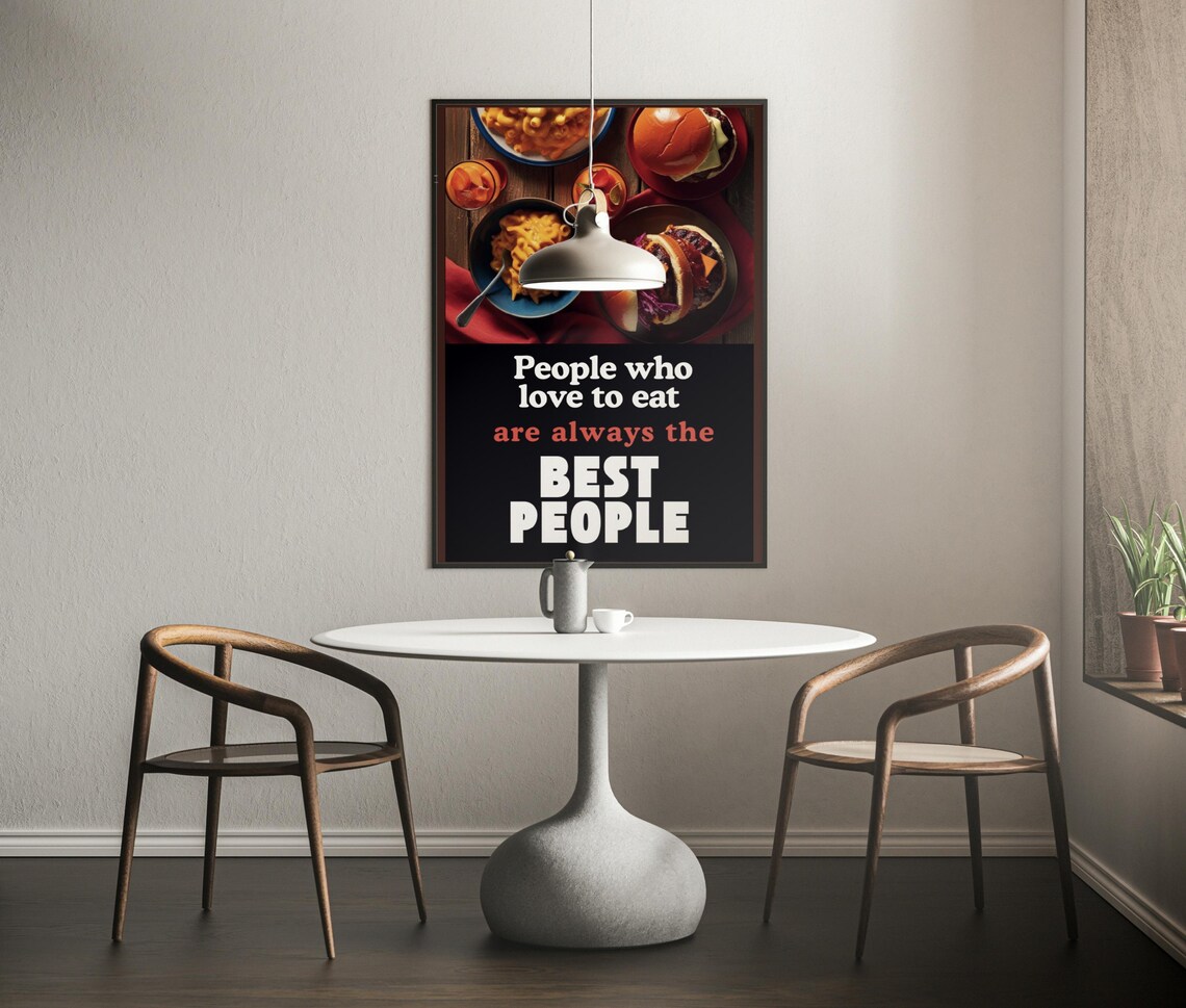 People Who Love To Eat Quote, Kitchen Decor - Image 3