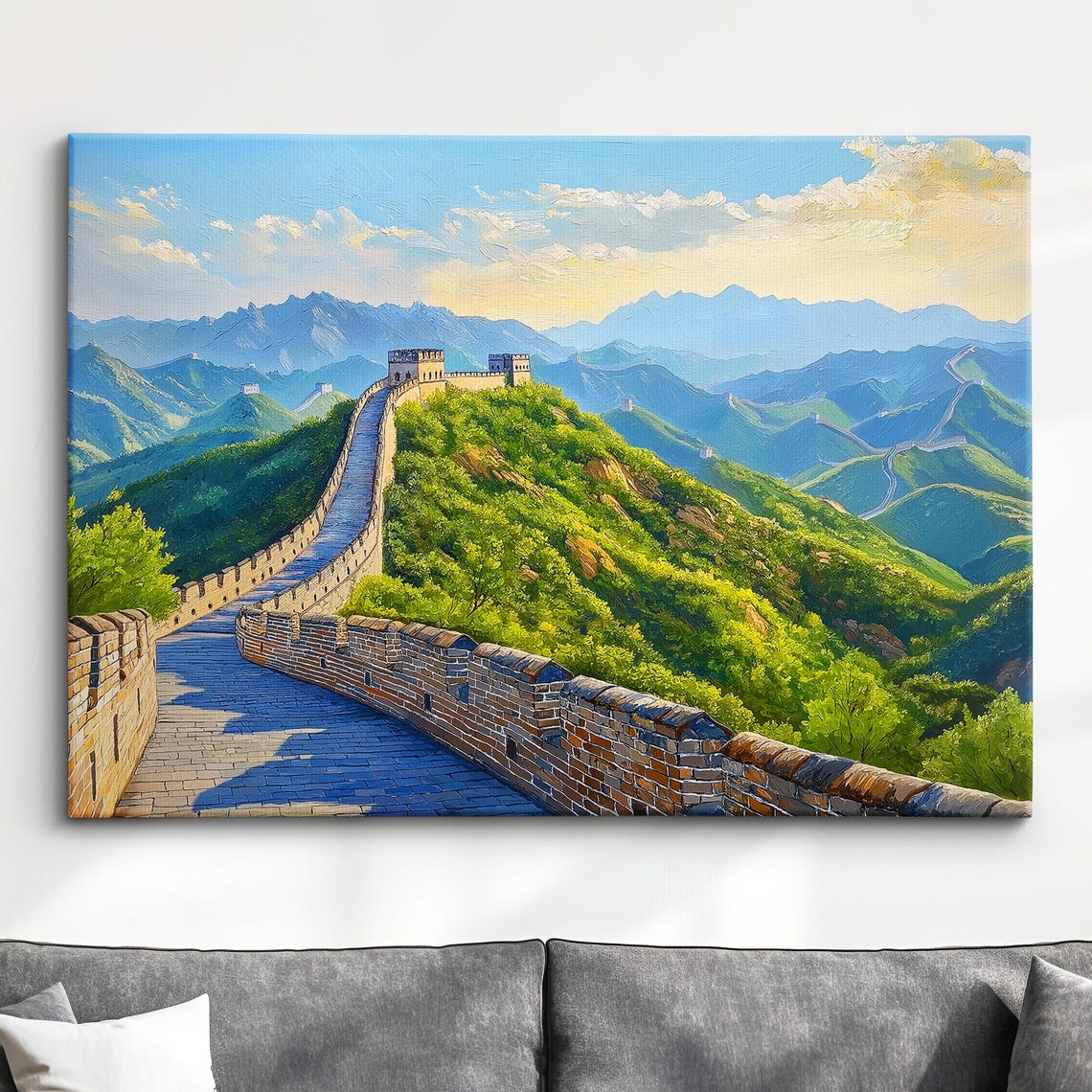 Great Wall Of China Tourist Landmark Landscape Oil Painting Style Art Framed Canvas Poster Print Homeoffice Room Decor Asia Gifts