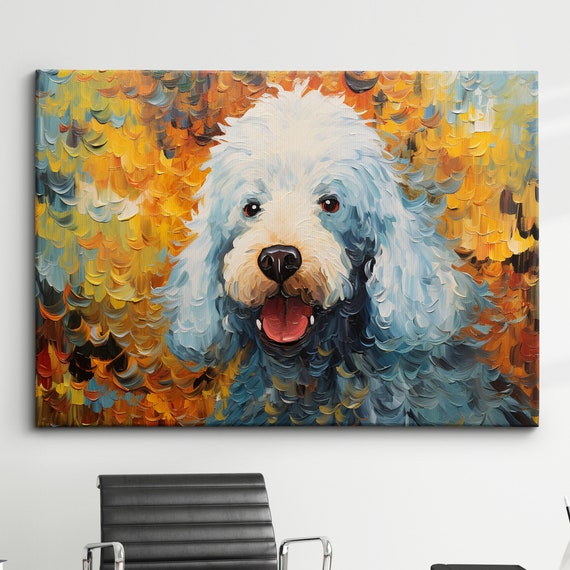 Poodle Abstract Dog Pet Animal Painting Splatter Wall Art Framed Canvas Poster Print Home Kitchen Office Room Decor Family Gifts