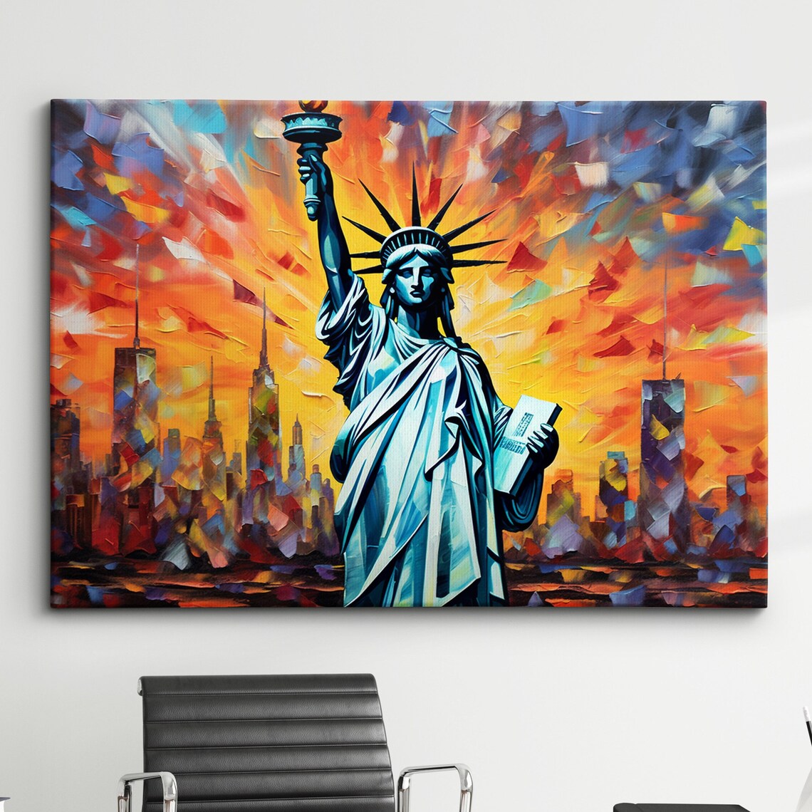 Statue of Liberty New York Abstract Travel Poster
