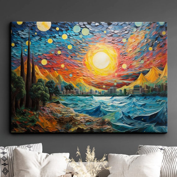 Egyption Pyramids Landmark Oil Painting Style Wall Art Framed Calming Canvas Poster Print Homeoffice Room Decor Gifts