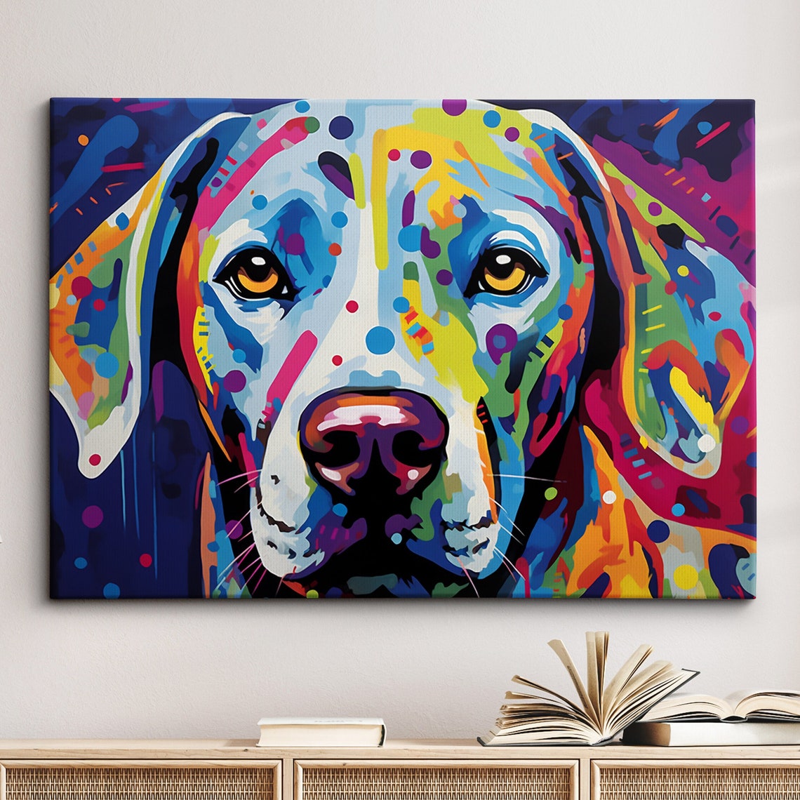 Colorful Dalmatian Dog Pop Art Portrait for Modern Pet Wall Art