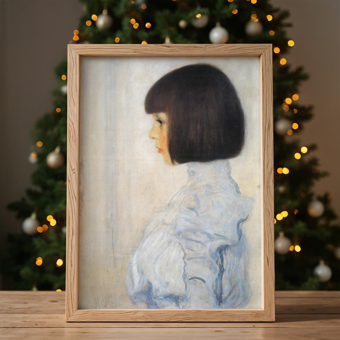 Vintage Portrait Of Young Girl Bob Hair Impressionist Art Poster - Image 2