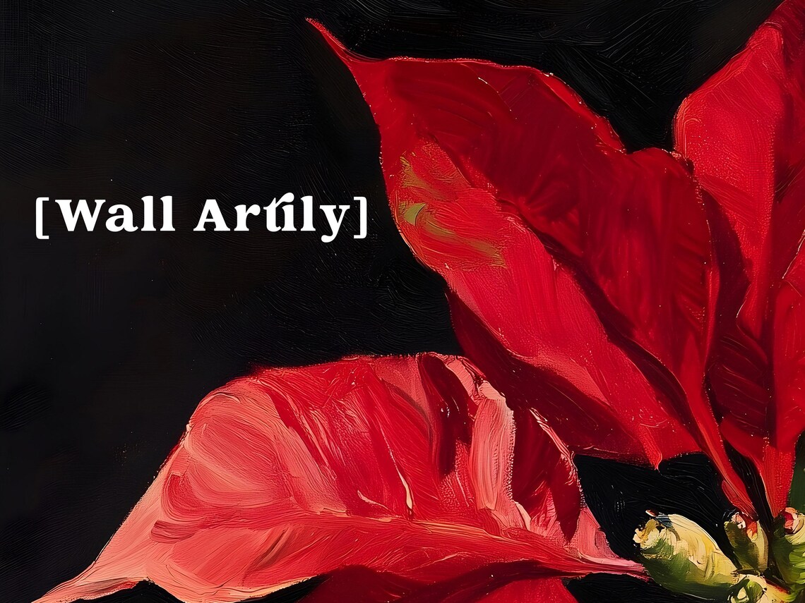 Christmas Poinsettia Dark Academia Wall Art Print - Image 6