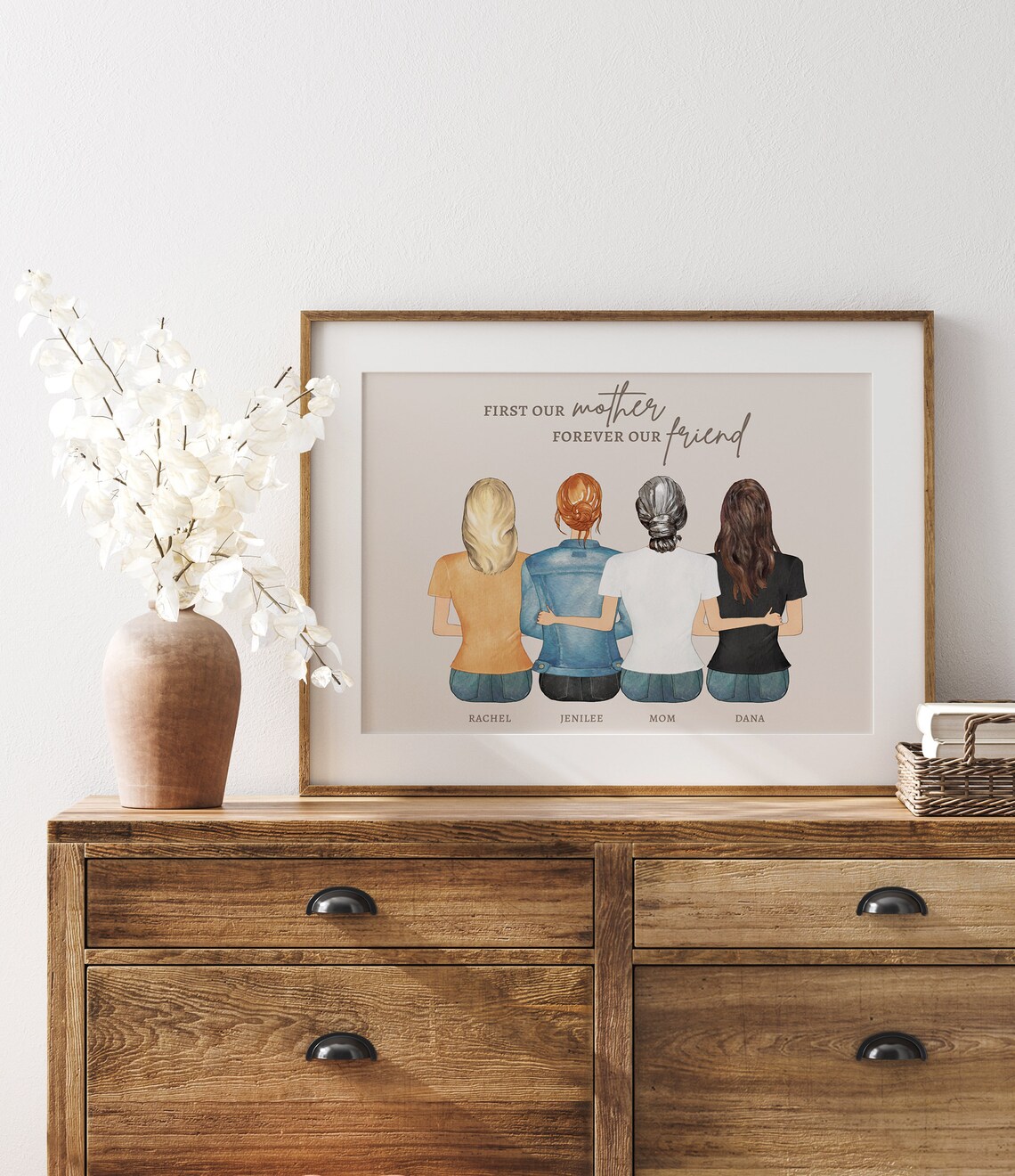 Personalized Mom with Four Kids Love You to the Moon and Back Poster - Image 2