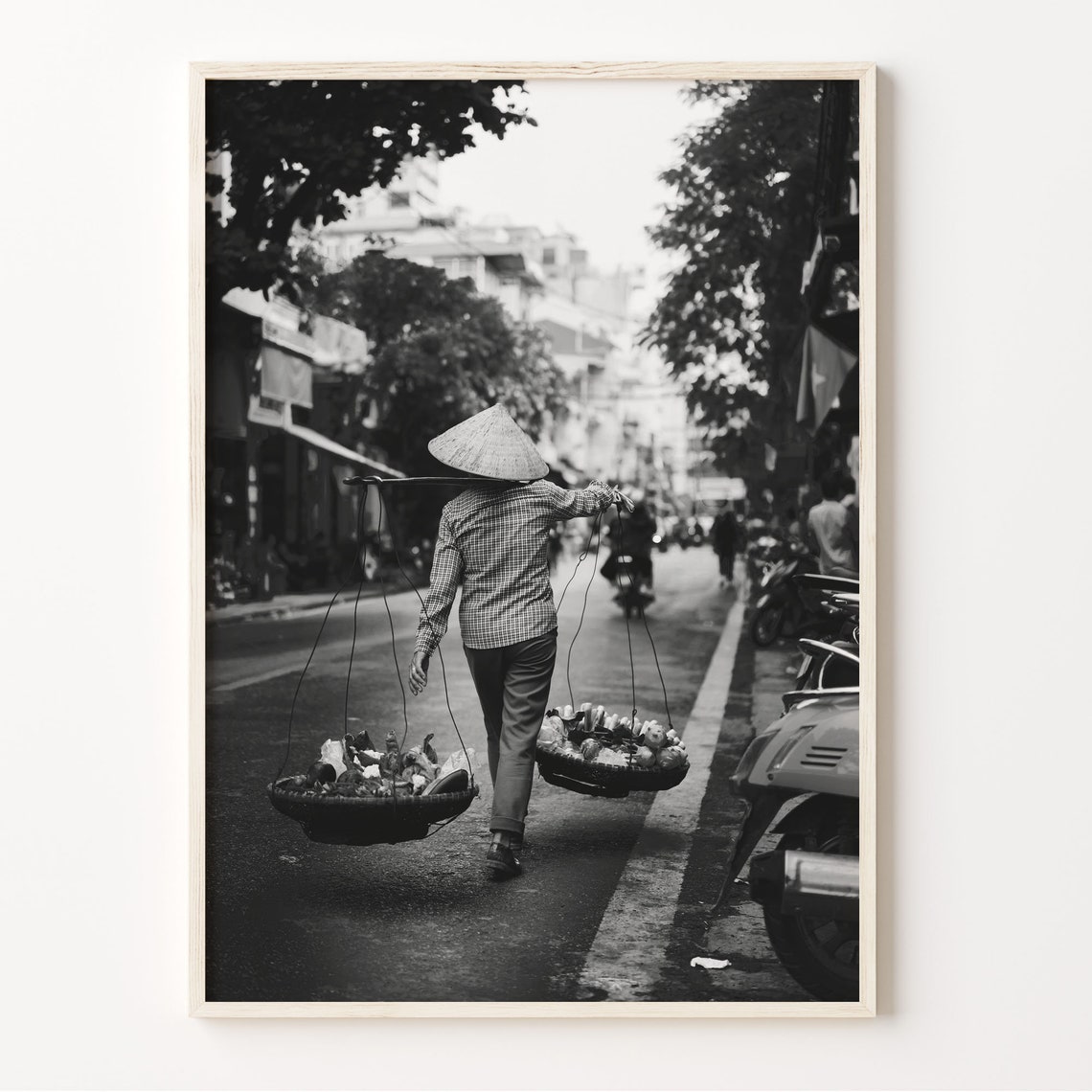 Vietnam Wall Art Black And White Print Vietnam Poster Ho Chi Minh Hanoi Photo Vietnam Decor Local Vietnam Photography C19 142