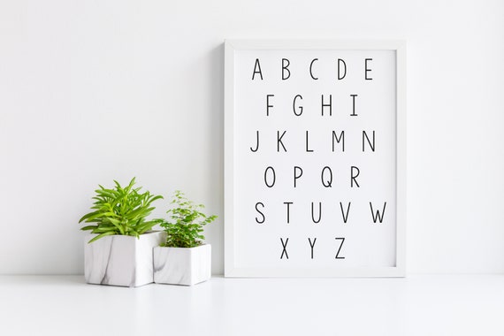 40 Off Abc Sign Alphabet Sign Home School Decor Kids Room Decor Minimalist Classroom Decor