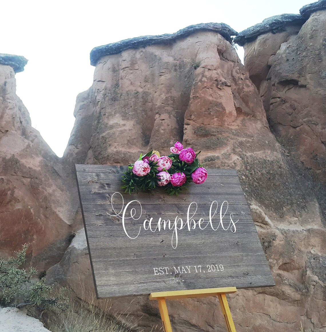 The Campbells Family Name Wood Sign Wedding Gift Decor Poster - Image 3