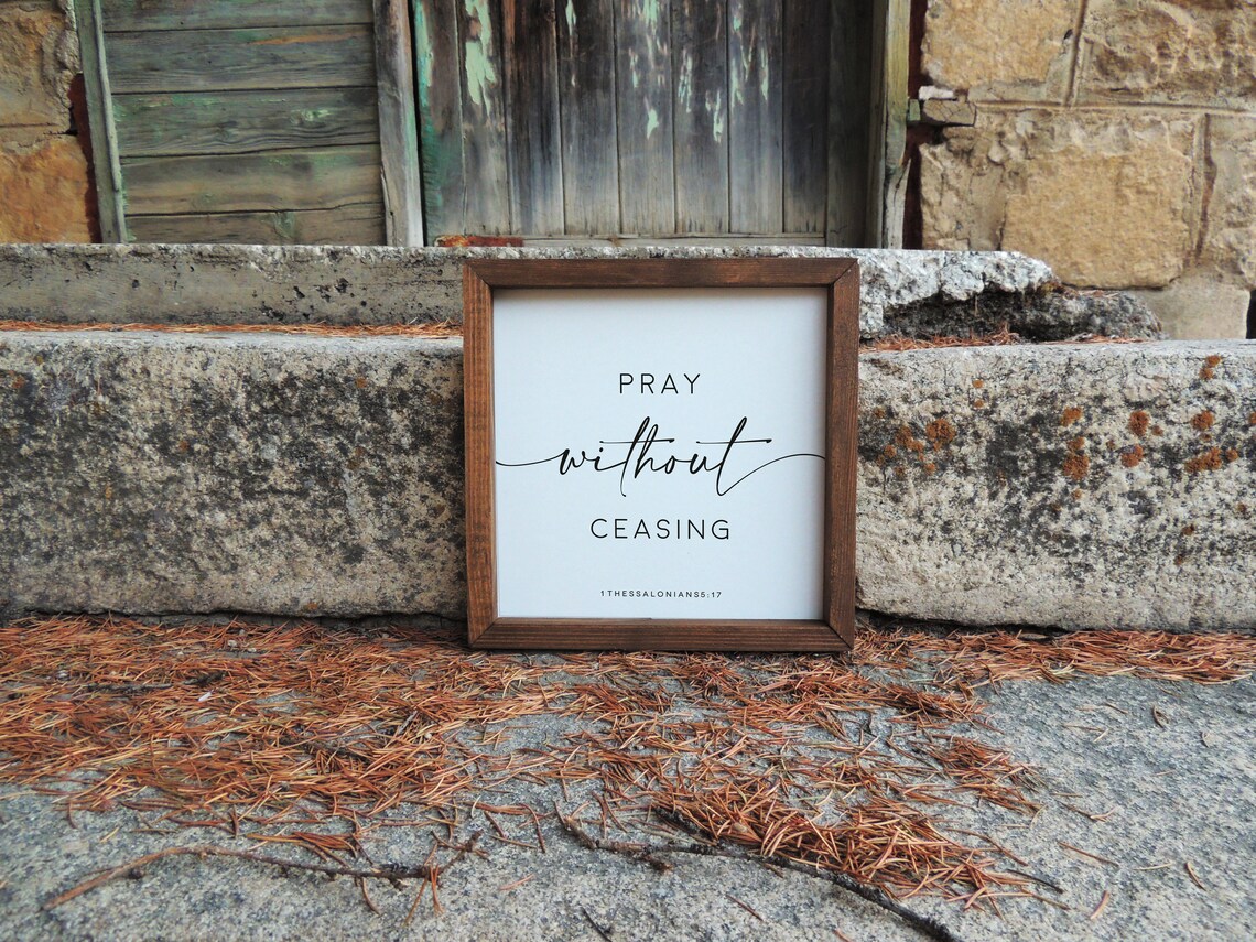 Pray Without Ceasing Bible Verse Religious Art Print - Image 2