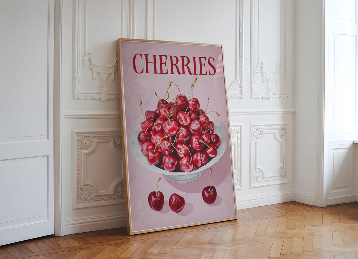 Vintage Cherries Poster, Food Illustration - Image 5