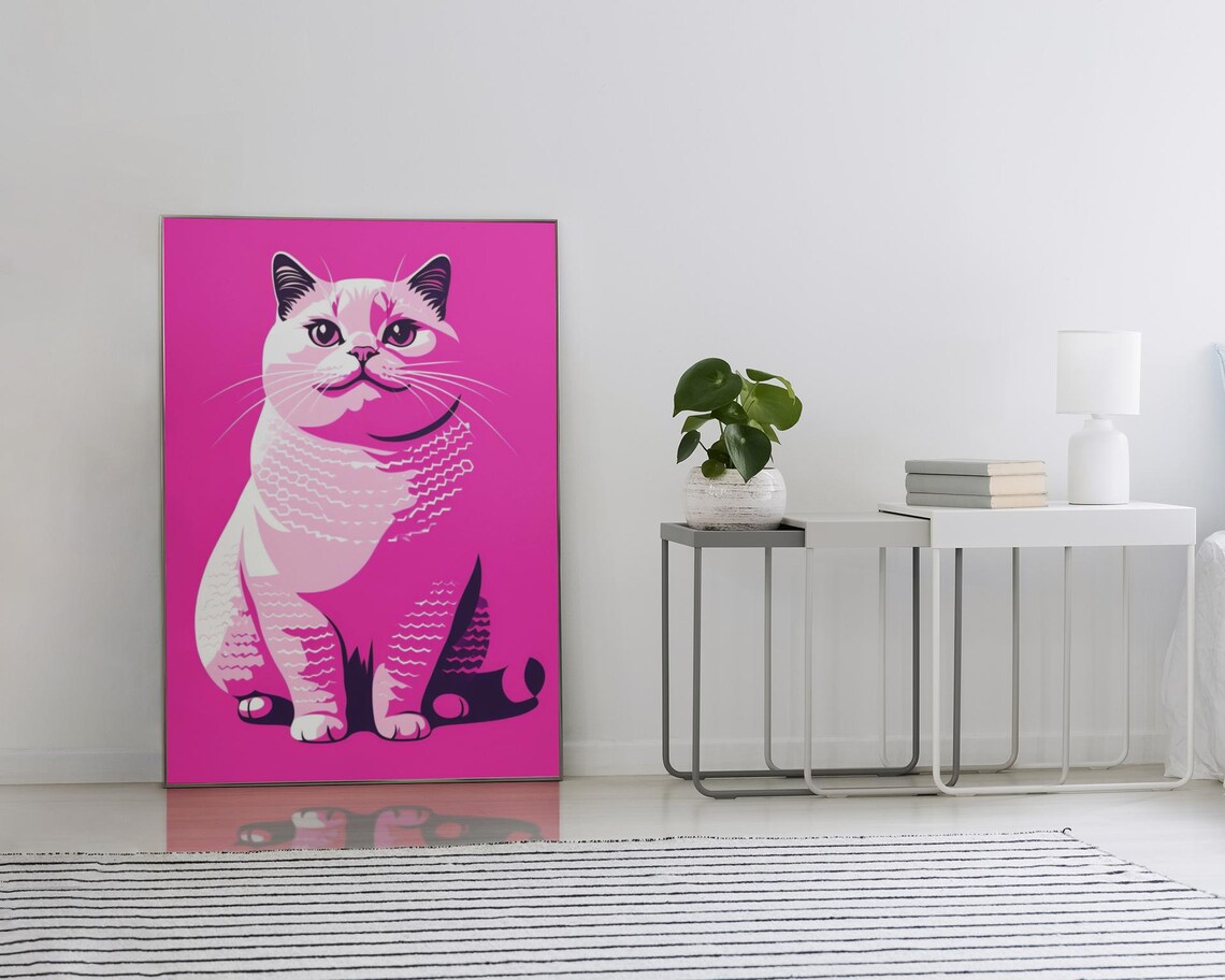 Pop Art Cat Portrait, Vintage Style Poster - Image 4