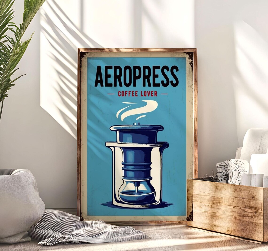 Retro Aeropress Coffee Lovers Poster - Image 8