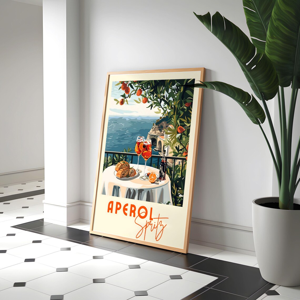 Aperol Spritz, Retro Italian Cocktail Art Print - Image 7